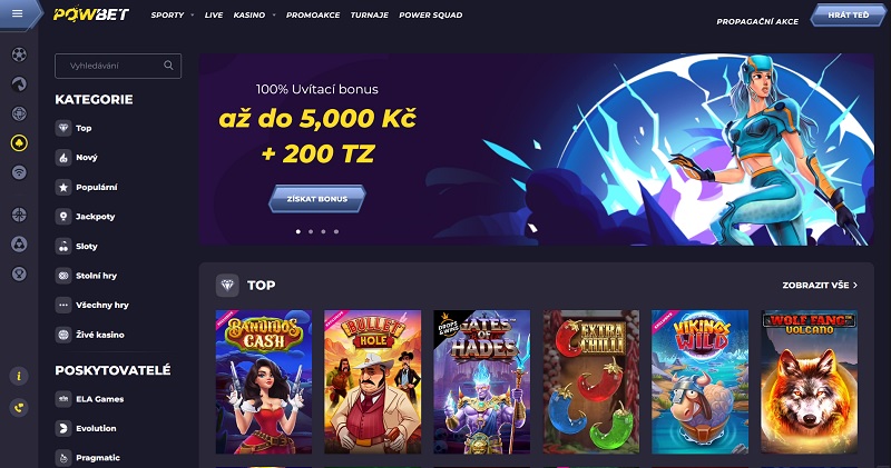 Powbet casino nabídka her