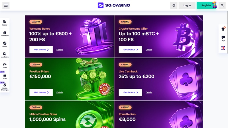 Bonuses at SG Casino