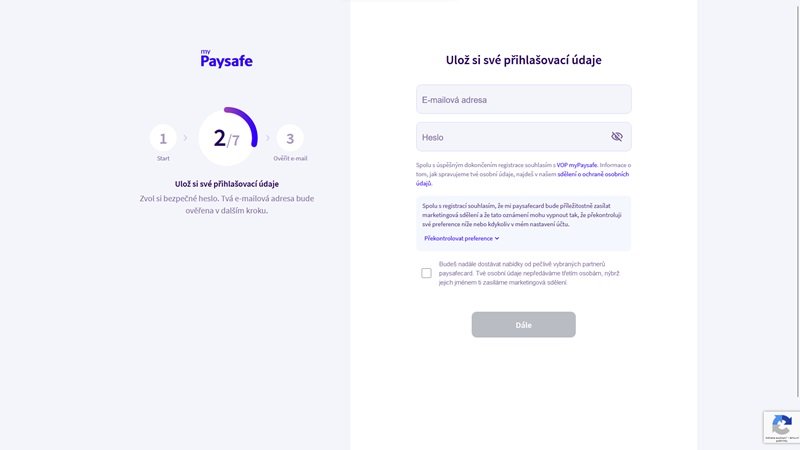 Paysafecard registrace