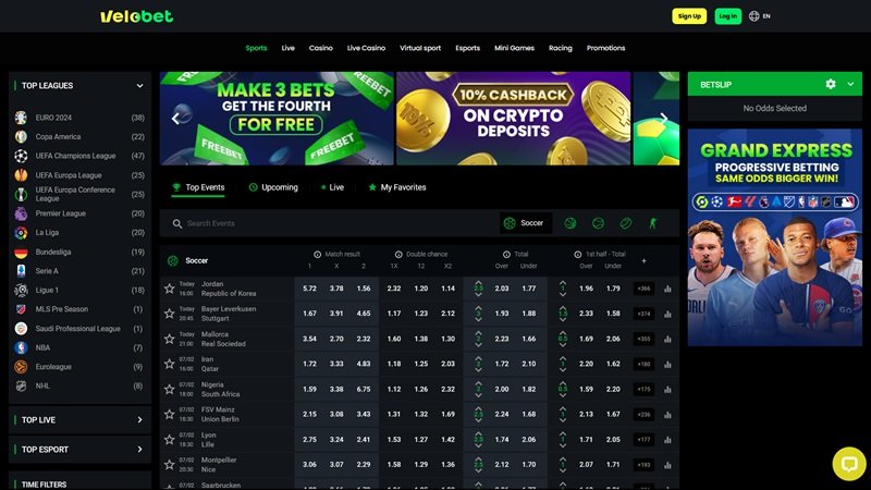 Velobet betting office website