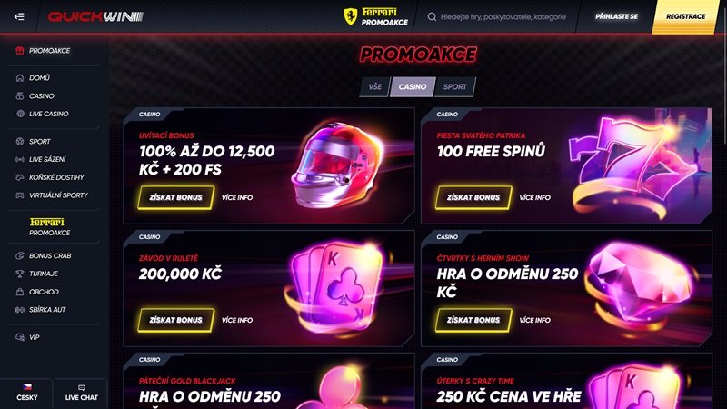 QuickWin casino bonuses