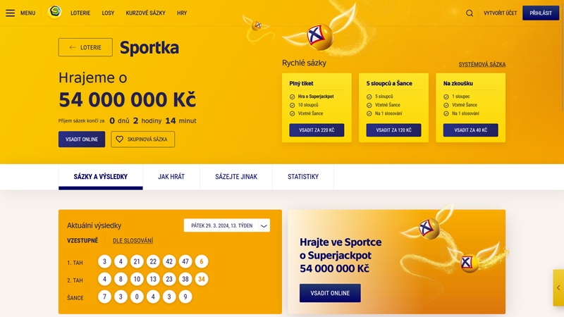 Sportka výsledky archiv