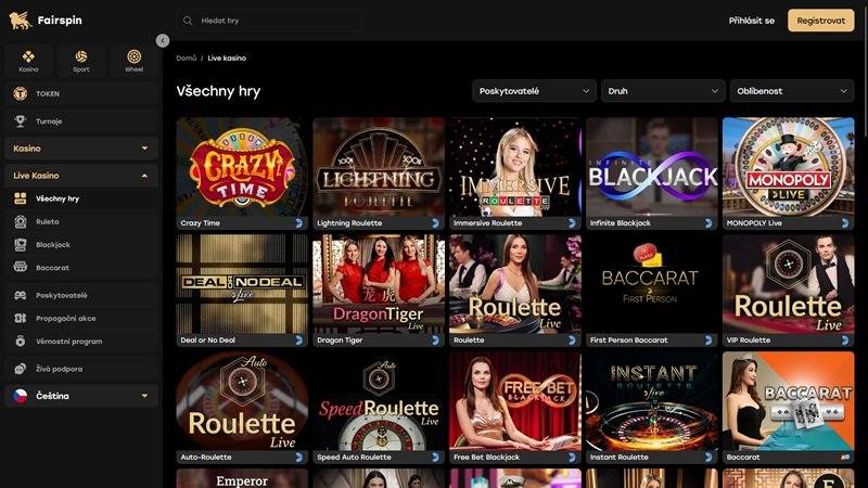 Fairspin live casino