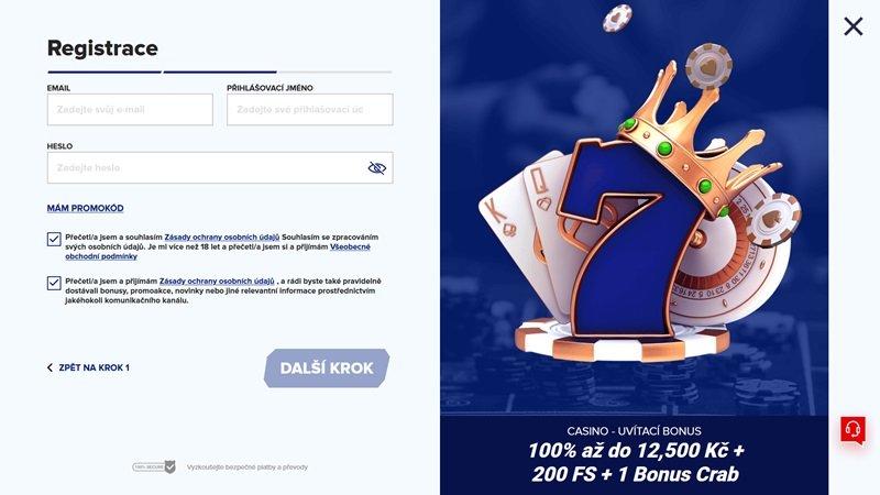 Sportaza casino registrace