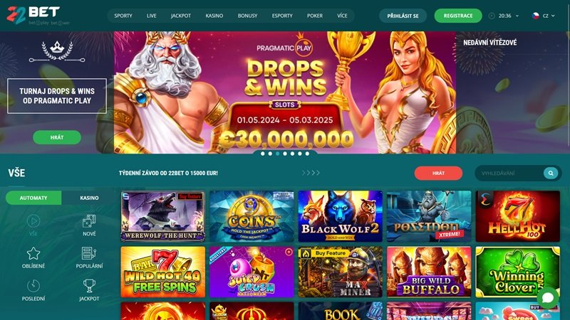 22BET free spins