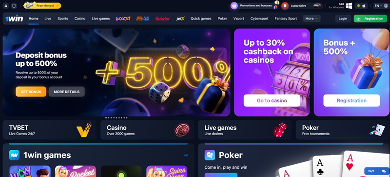 1win casino úvodní strana