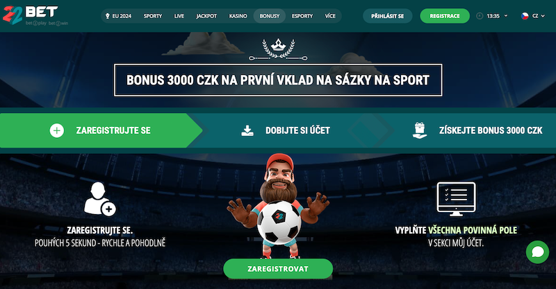 Bonus k prvnímu vkladu v sázkové kanceláři 22BET