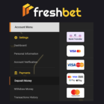 Freshbet vklad a výběr peněz