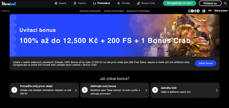 Uvítací bonus v online caisnu LibraBet