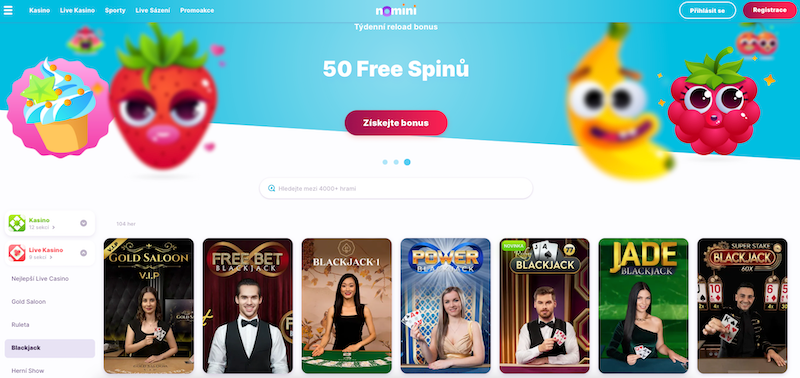 Nabídka blackjacku je v online casinu Nomini opravdu široká