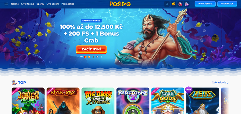 Posido casino úvodní strana