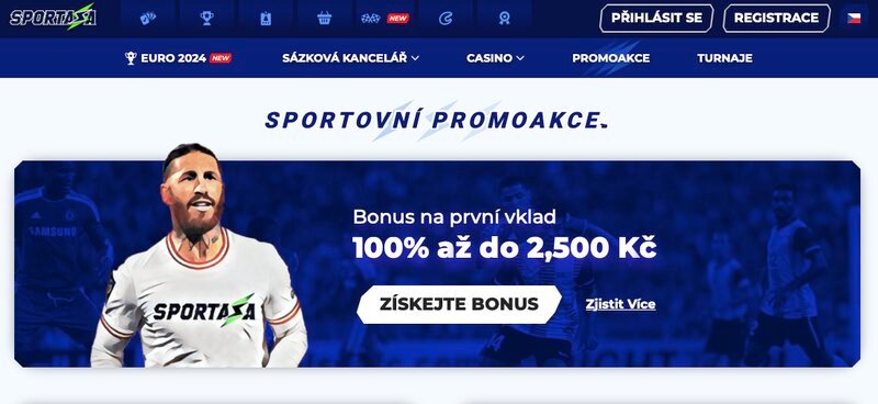 Bonus k prvnímu vkladu až 2 500 Kč u sázkové kanceláře Sportaza