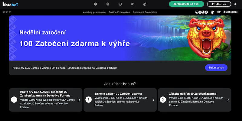 Promoakce Nedělní zatočení v online casinu LibraBet