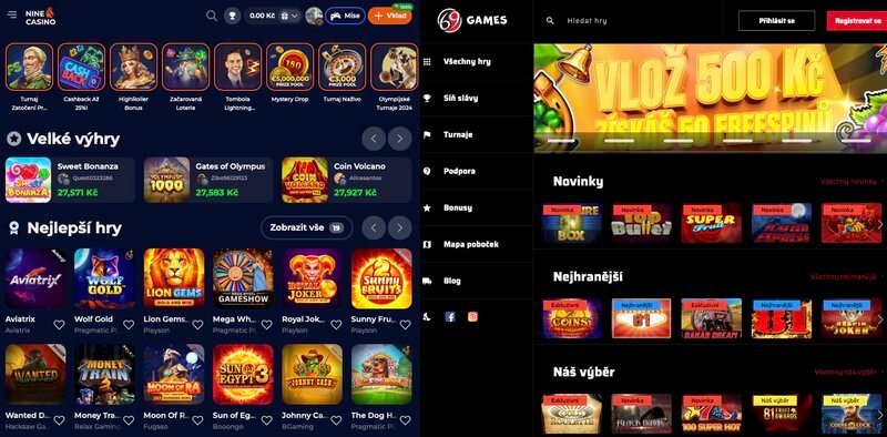 Důvody, proč je casino NineCasino lepší než casino 69Games