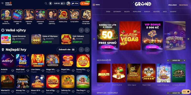 Důvody, proč je NineCasino lepší než casino Grandwin