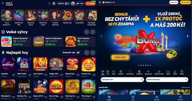 Důvody, proč je NineCasino lepší než casino MerkurXtip