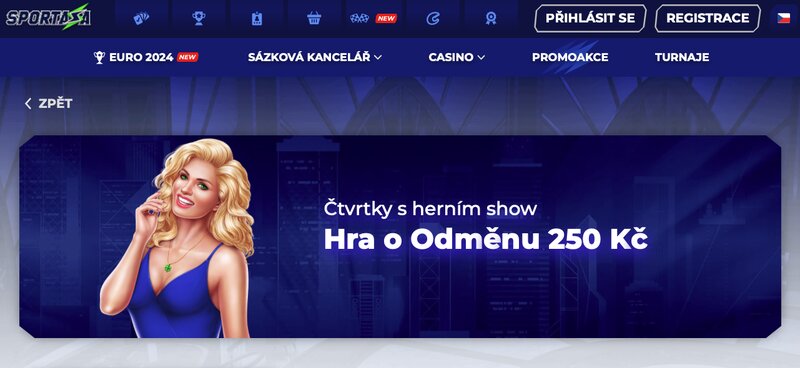 Promoakce Čtvrtky s herní show v online casinu Sportaza