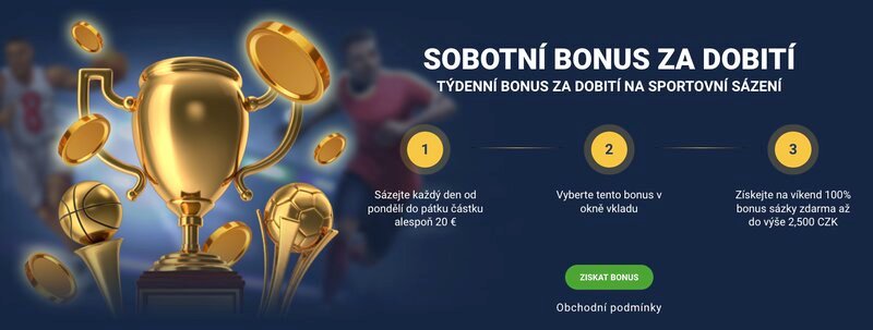 20BET Sobotní reload bonus 2 500 Kč