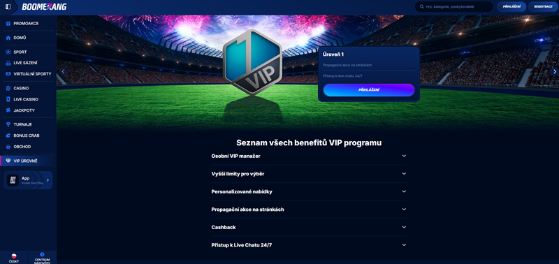 Boomerang Bet VIP program