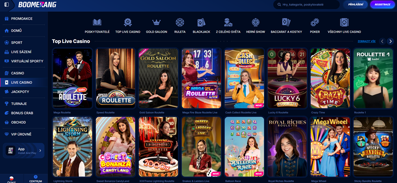 Boomerang Bet live casino