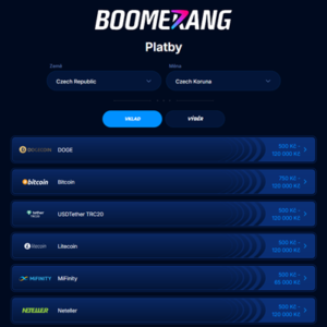 Boomerang Bet deposits and withdrawals