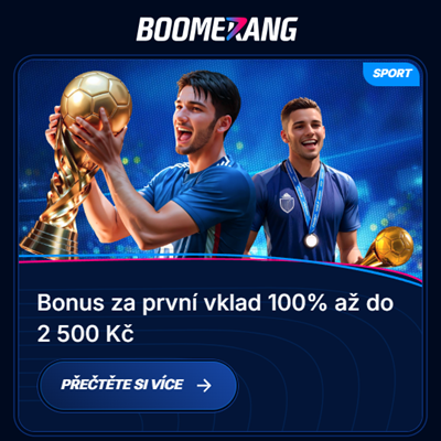 Promoakce v sázkové kanceláři Boomerang Bet: Bonus k prvnímu vkladu 2 500 Kč