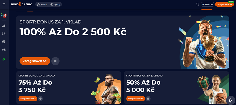 Nine Casino Nejlepší bonusy v SK