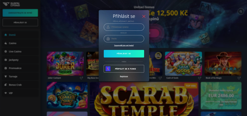 BuranCasino login [návod na přihlášení]