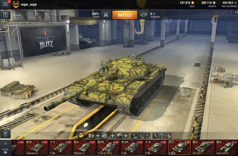 World of Tanks Blitz garáž