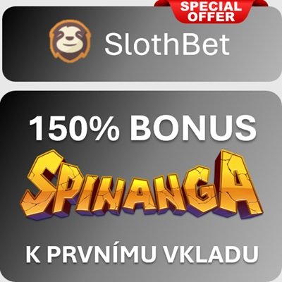 Speciální akce pro hráče SLOTHBET v casinu Spinanga: 150% BONUS k prvnímu vkladu