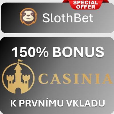 Speciální akce pro hráče SLOTHBET v casinu Casinia: 150% BONUS k prvnímu vkladu