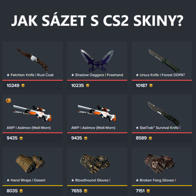 Jak sázet s CS2 skiny?